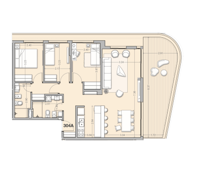 Venta - Apartamento 3 dormitorios - Unidad 304A - Costanera Village