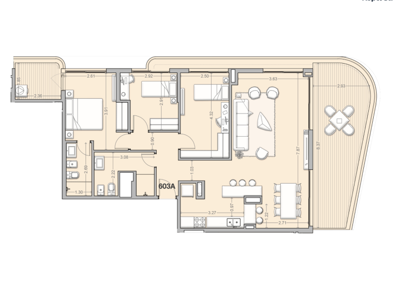 Venta - Apartamento 3 dormitorios - Unidad 603A - Costanera Village-15