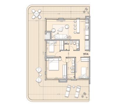 Venta - Apartamento 3 dormitorios - Unidad 701A - Costanera Village