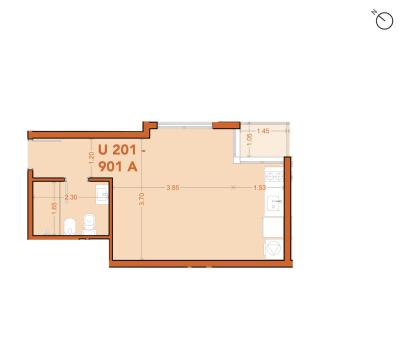 Venta - Apartamento monoambiente - Unidad 201 - Vitra