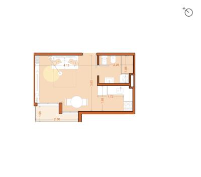Venta - Apartamento 1 dormitorio - Unidad 209 - Vitra