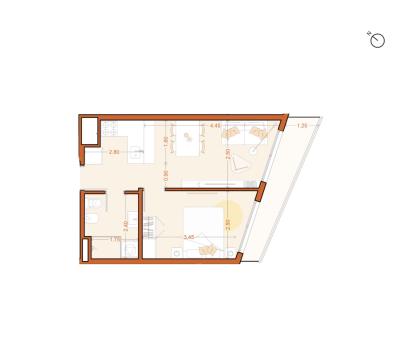 Venta - Apartamento 1 dormitorio - Unidad 214 - Vitra
