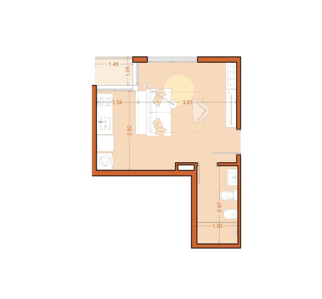 Venta - Apartamento 1 dormitorio - Unidad 216 - Vitra-18
