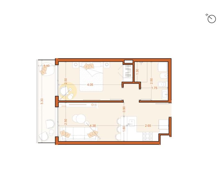 Venta - Apartamento monoambiente - Unidad 603 - Vitra-18