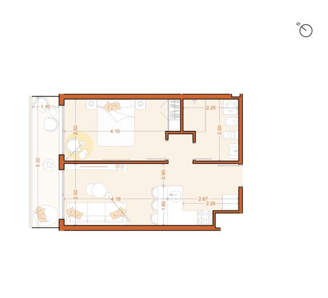 Venta - Apartamento 1 dormitorio - Unidad 805 - Vitra-18