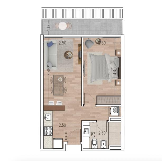 Venta - Apartamento 1 dormitorio - Unidad 102 - Ventura Tower Carrasco-15