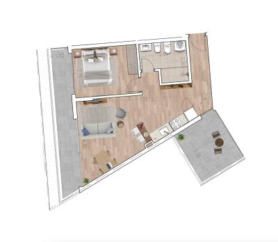 Venta - Apartamento 1 dormitorio - Unidad 110 - Ventura Tower Carrasco