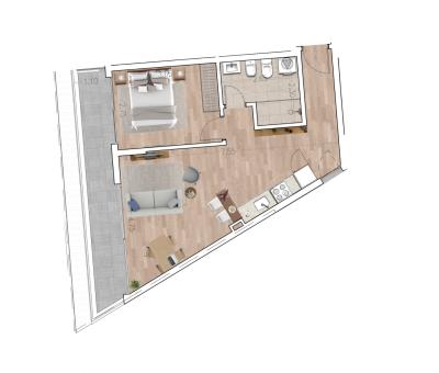 Venta - Apartamento 1 dormitorio - Unidad 210 - Ventura Tower Carrasco