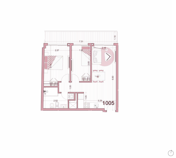 Venta - Apartamento 2 dormitorios - Unidad 1005 - Ventura Uptown-14