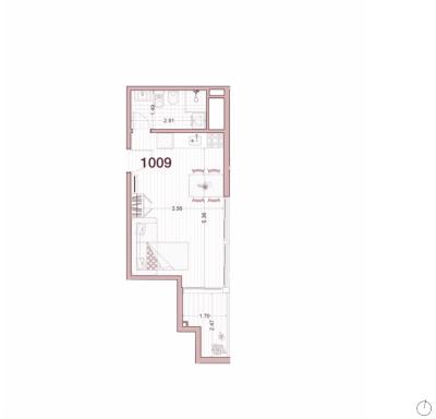 Venta - Apartamento Monoambiente - Unidad 1009 - Ventura Uptown