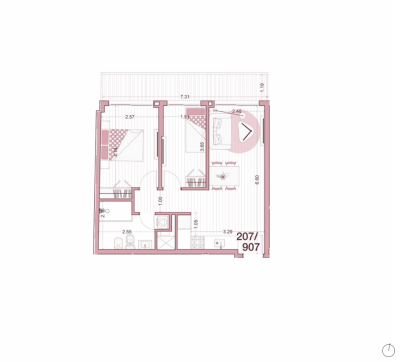 Venta - Apartamento 2 dormitorios - Unidad 207 - Ventura Uptown