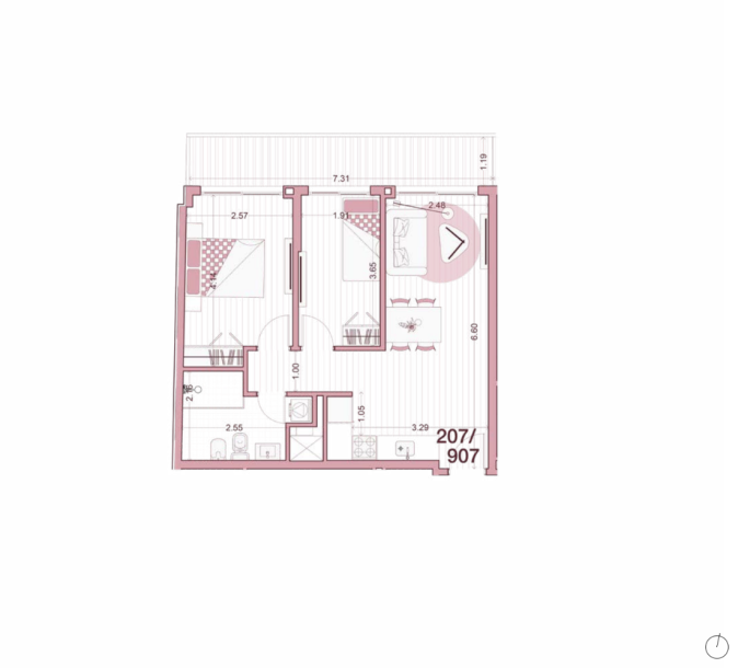 Venta - Apartamento 2 dormitorios - Unidad 207 - Ventura Uptown-14
