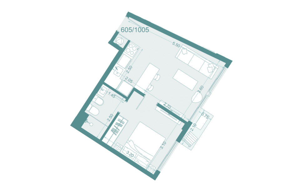 Venta - Apartamento 1 dormitorio - Unidad 605 - Winks Américas-29