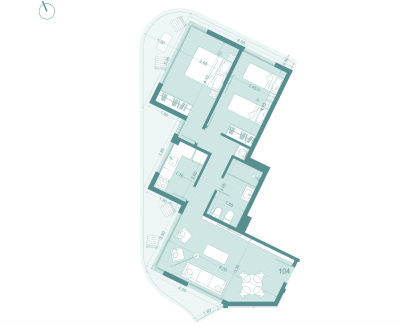 Venta - Apartamento 2 dormitorios - Unidad 104 - Winks Américas