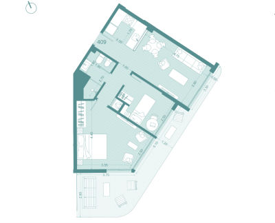 Venta - Apartamento 2 dormitorios - Unidad 409 - Winks Américas
