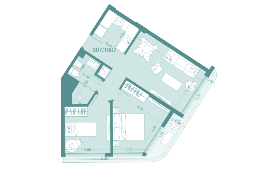 Venta - Apartamento 2 dormitorios - Unidad 607 - Winks Américas-29