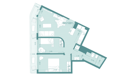 Venta - Apartamento 2 dormitorios - Unidad 701 - Winks Américas
