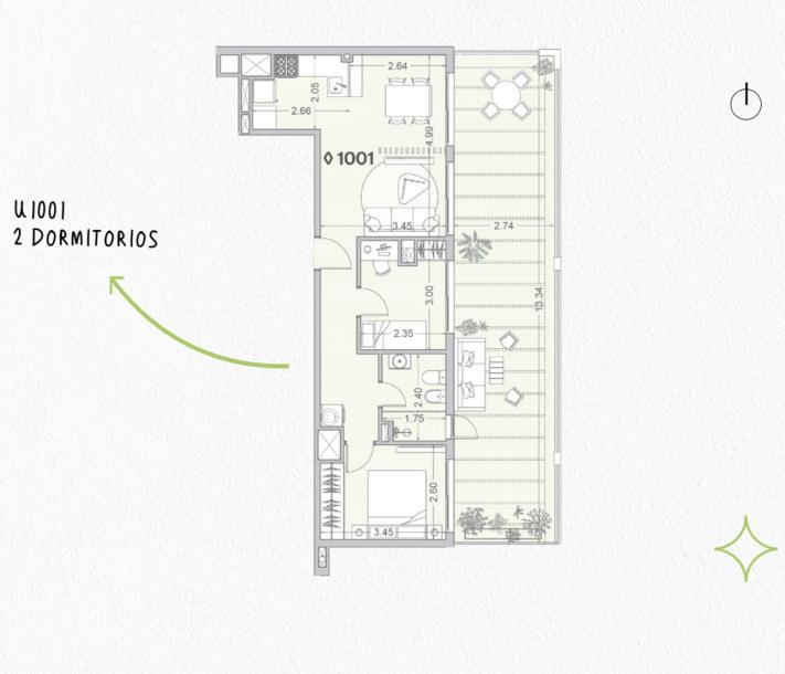 Venta - Apartamento 2 dormitorios - Unidad 1001 - Winks Gaboto-11