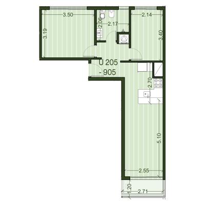 Venta - Apartamento 2 dormitorios - Unidad 205 - Ventura Palermo