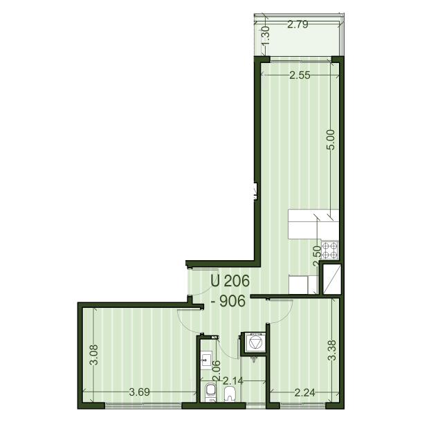 Venta - Apartamento 1 dormitorio - Unidad 206 - Ventura Palermo-12