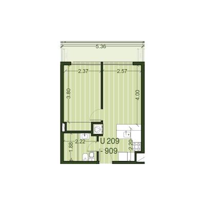 Venta - Apartamento 1 dormitorio - Unidad 209 - Ventura Palermo
