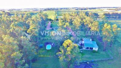 Chacra de 15 hás con el confort de hermosa casa reciclada, barbacoa y piscina climatizada.