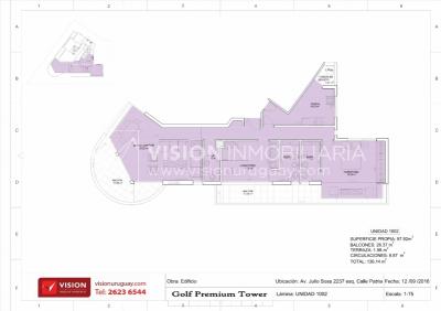 Apto frente al GOLF, 2 Dormitorios en Suite, piso 10