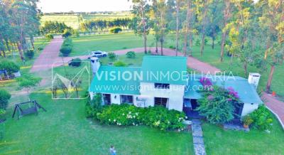 Chacra de 15 hás con el confort de hermosa casa reciclada, barbacoa y piscina climatizada.
