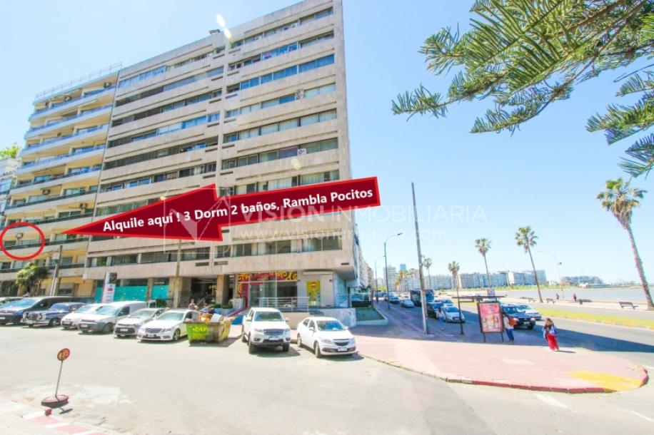 Apto Pocitos esq. Rambla, 3 Dorm 2 Baños, Cocina definida, 2do Piso al Frente, Garaje.-35