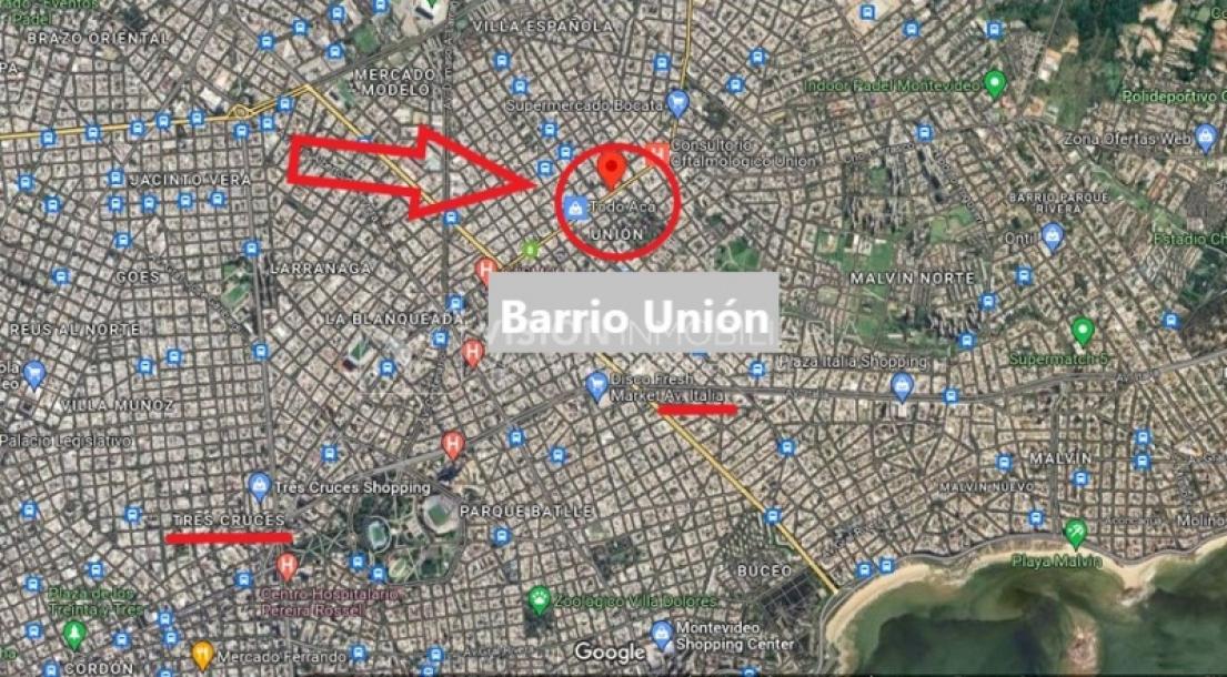 Apartamento Duplex en Venta ideal Renta. Al frente, 4 Dormitorios y 2 Baños, La Unión sobre Av. 8 de Octubre, Piso 1 por escalera, reciclado, impecable para entrar ya. 204 m2 totales 111 m2 interiores + 93 m2 Terrazas. Parrillero.-64