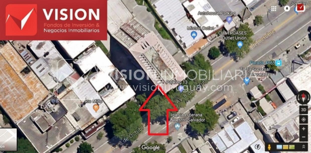 Apartamento con Renta al frente sobre Av. 8 de Octubre casi Propios, en 5to Piso, 3 dormitorios y 1 baño, impecable-60