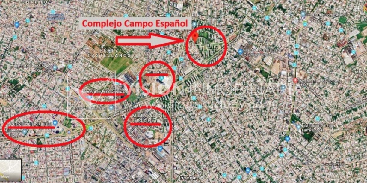 Apartamento de 2 dormitorios y 1 baño, Villa Española, 2do piso.-28