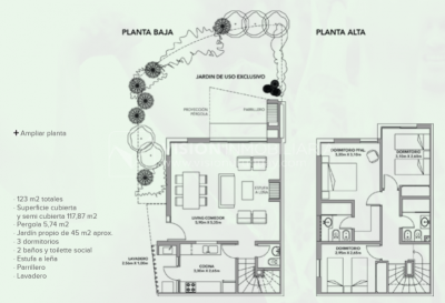Casas . 3 dorm y 3 baños, Barrio Privado GREENS Arq. Carlos Ott, Barra de Carrasco - U$ 330.000