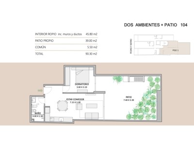 Apartamento de 1 dormitorio en Pocitos con garaje